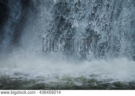 Estyube Waterfall At Lake Teletskoye In The Altai Mountains.