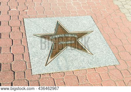 Wladyslawowo, Poland - July 21, 2021: Star Of Bogdan Wenta At Sports Stars Alley.