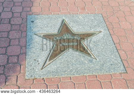 Wladyslawowo, Poland - July 21, 2021: Star Of Jan Tomaszewski At Sports Stars Alley.