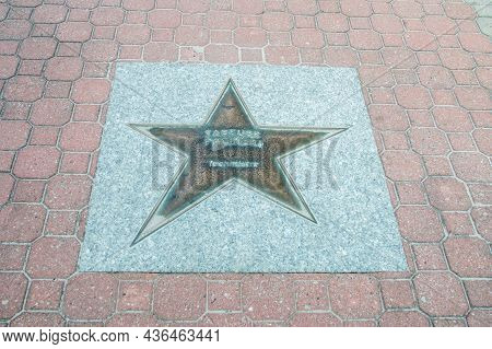 Wladyslawowo, Poland - July 21, 2021: Star Of Tadeusz Paginski At Sports Stars Alley.