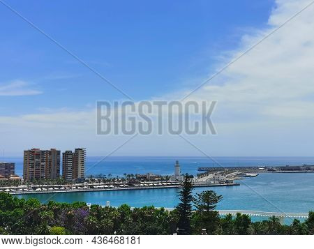 View  Of The Paseo Del Muelle Uno In Port Of Malaga