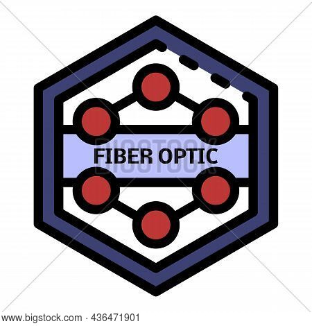 Optical Hex Cable Icon. Outline Optical Hex Cable Vector Icon Color Flat Isolated