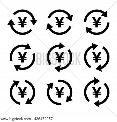 Set Of Yuan Money Icon, Collection Of China Business Sign, Market Economy Vector Illustration