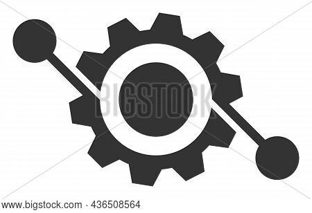 Gear Contacts Vector Illustration. A Flat Illustration Design Of Gear Contacts Icon On A White Backg