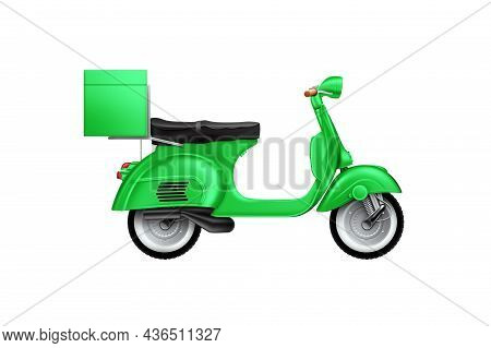 Scooter Isolated On White Background. Food Delivery Concept, New Technologies, Last Mile. 3D Illustr