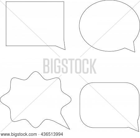 Word Balloons In Various Shapes Vector Image Illustration
