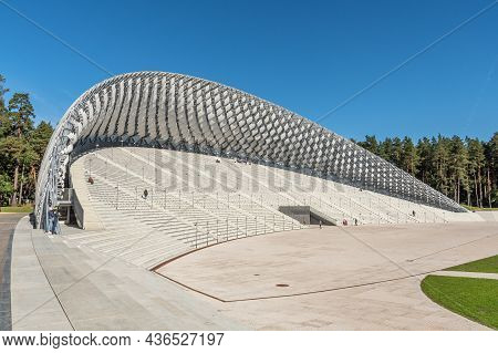 Riga, Latvia - September 18 2021: Mežaparks Great Bandstand, Song Festival Bandstand, Open-air Stage