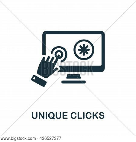 Unique Clicks Icon. Monochrome Sign From Affiliate Marketing Collection. Creative Unique Clicks Icon
