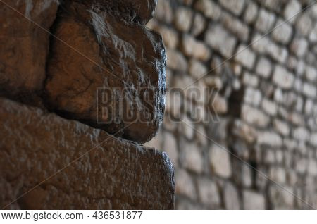 The Ruins Of Main Hall Of Crusader Fortress Chateau Neuf - Metsudat Hunin Is Located At The Entrance