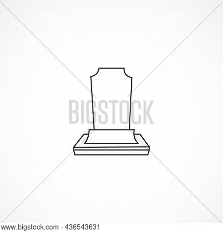 Grave Icon. Death Line Icon. Grave Isolated Line Icon