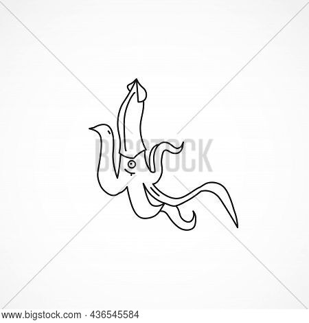 Squid Line Icon. Squid Isolated Line Icon