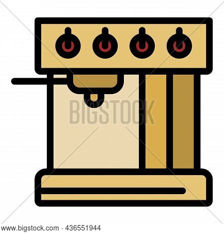 Professional Coffee Maker Icon. Outline Professional Coffee Maker Vector Icon Color Flat Isolated