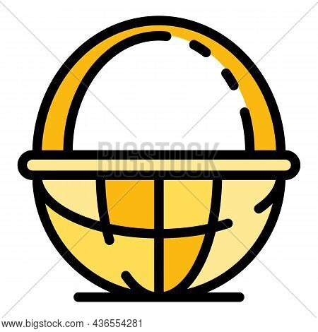 Wood Wicker Icon. Outline Wood Wicker Vector Icon Color Flat Isolated