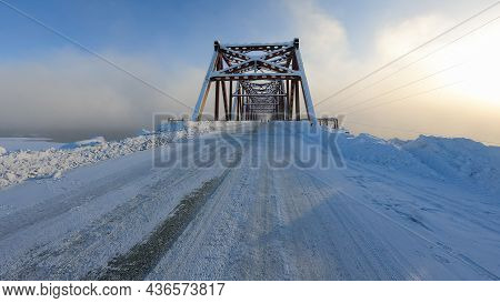 Automobile Bridge Over The Kolyma River, Kolyma, Yakutia, Russia