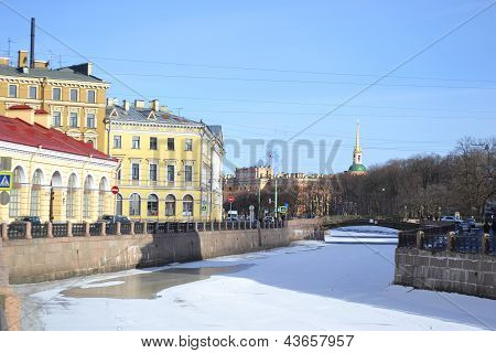 View Of Moika River At Winter