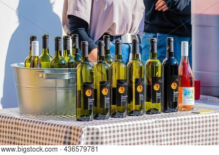 Mutenice, Czech Republic - October 9, 2021 Exhibition Of Young Wine At The Mutnice Festival