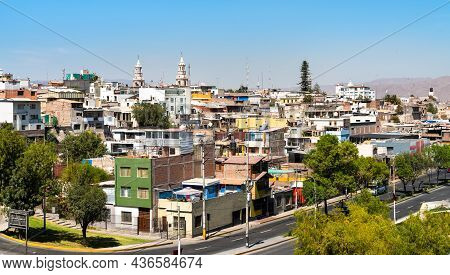 Aerial Skyline Of Arequipa City In Peru