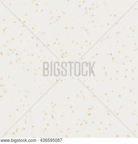 Handmade White Gold Metallic Rice Sprinkles Paper Texture. Seamless Washi Sheet Background. Sparkle 