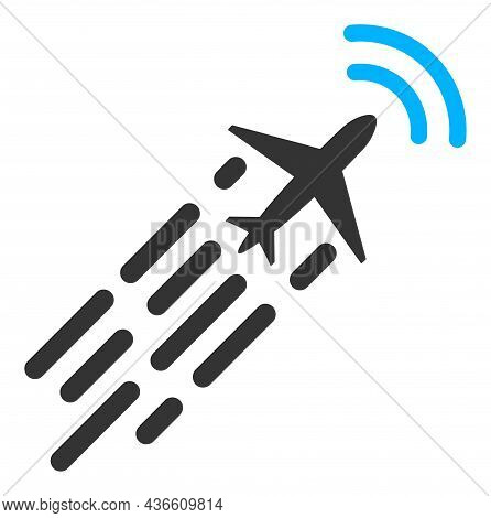 Supersonic Airplane Flight Vector Icon. A Flat Illustration Design Of Supersonic Airplane Flight Ico