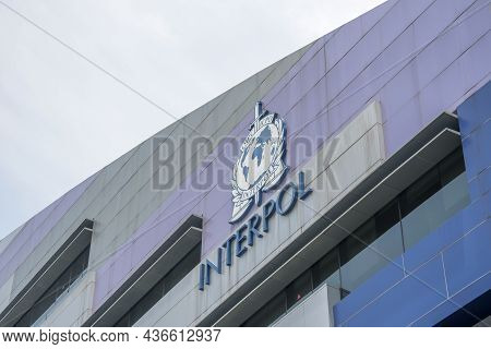 Singapore- 11 Oct, 2021: Interpol Global Complex In Singapore. It Is A Research And Development Faci