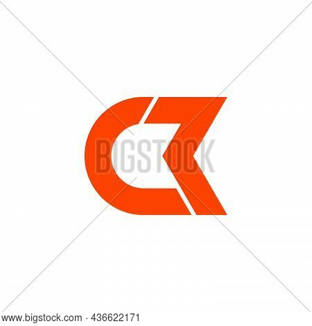 Letter Cr Simple Geometric Link Line Logo Vector