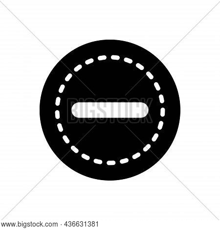 Black Solid Icon For Negative Negatory Unassertive Minus Mark No