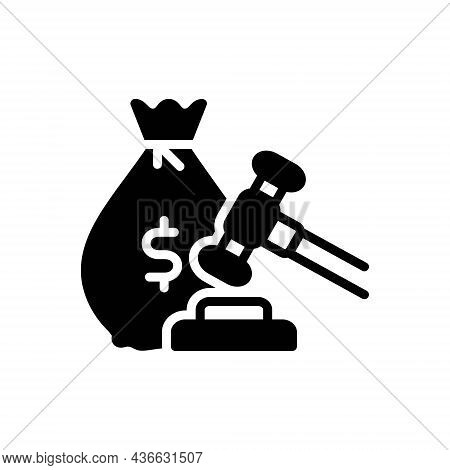 Black Solid Icon For Penalty Amercement Chastisement Government Finance Legal Prosecution