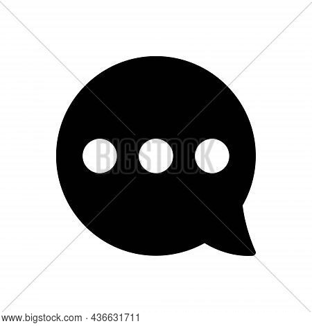 Black Solid Icon For Misc Bubble Message Chat Dialogue Blog Conversation