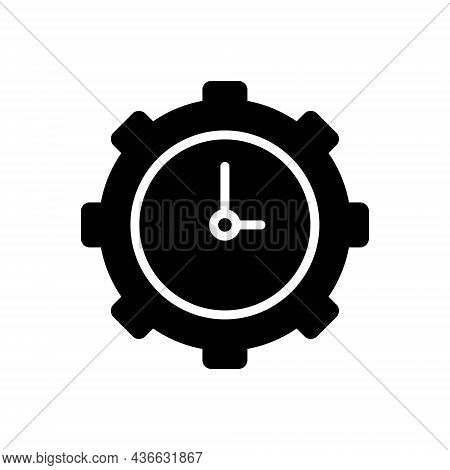 Black Solid Icon For Utilization Use Activity Practice Usage Utilisation Clock