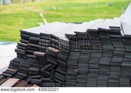 Timberwork, Lumber Work, Woodwork Industry, Home Renovation And House Restoration Concept: Set Of Co