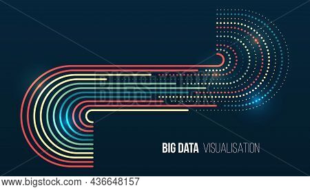 Sorting Data. Vector Waves Technology Background. Abstract Stream Information With Lines Array And B