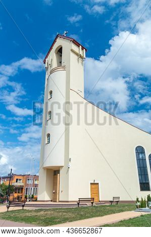 Chlapowo, Poland - July 21, 2021: Church Of Divine Mercy.