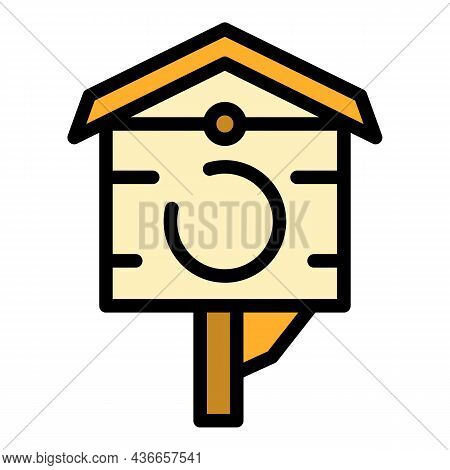 Bird House Icon. Outline Bird House Vector Icon Color Flat Isolated