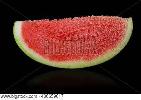 Sliced Pitted Watermelon. Isolated On A Black Background.