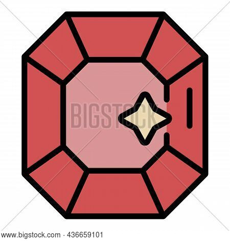 Radian Jewel Icon. Outline Radian Jewel Vector Icon Color Flat Isolated