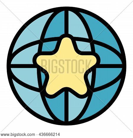 Global Adword Icon. Outline Global Adword Vector Icon Color Flat Isolated