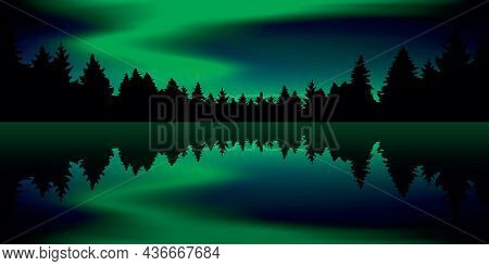 Aurora Borealis Beautiful Polar Lights By The Lake