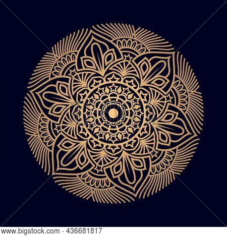 Artistic Star Abstract Golden Mandala Vector Design