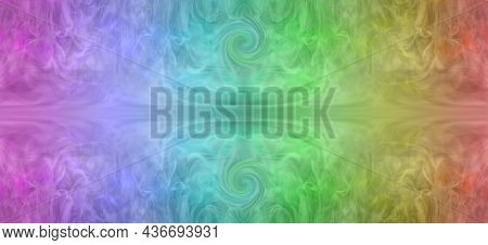 Rainbow Chakra Background Banner - Beautiful Symmetrical Ethereal Energy Field Ideal For Spiritual C