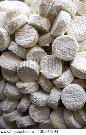 Camembert Cheese Soft With White Mold In A Showcase