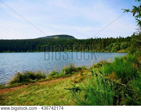 Lake Servieres In The Auvergne Region Of Central France