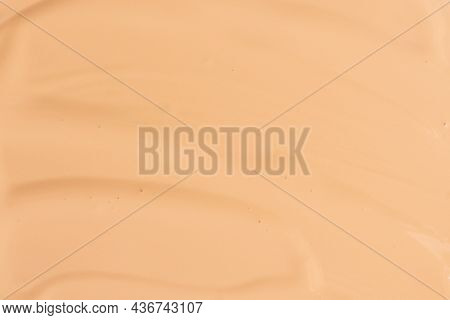 Makeup Foundation Background. Liquid Foundation, Concealer Brush Strokes And Face Powder. Makeup Bas