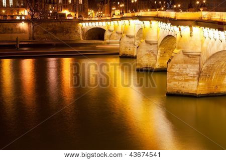 Pont Neuf In Paris At Night