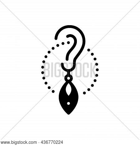 Black Solid Icon For Charming Bewitching Catchy Earring Glamorous Jewelry Pleasing