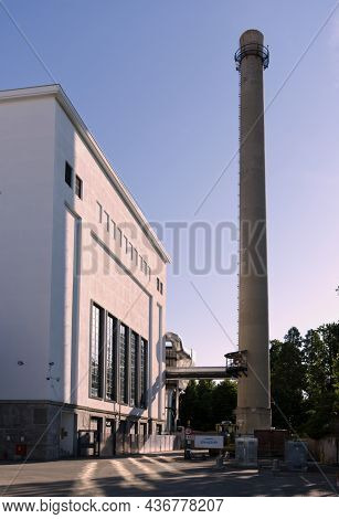 Rivarolo Canavese, Italy - 17 July 2021: Wood Chip Waste-to-energy Plant Of The Electricity Supplier