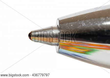 Extreme close up shot of Ball point pen created with multi photo focus stack