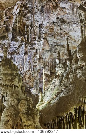 Campanet Cave In Mallorca. Geological And Mineral. Balearic Islands. Spain