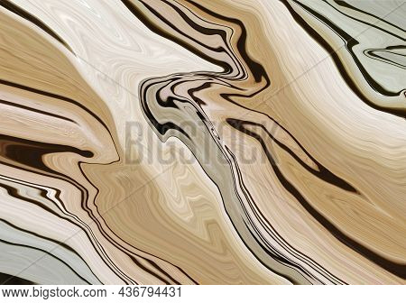 Abstract  Wood Texture Background. Beige And Brown Color Gradient. Modern Backdrop Simulating Fluid 
