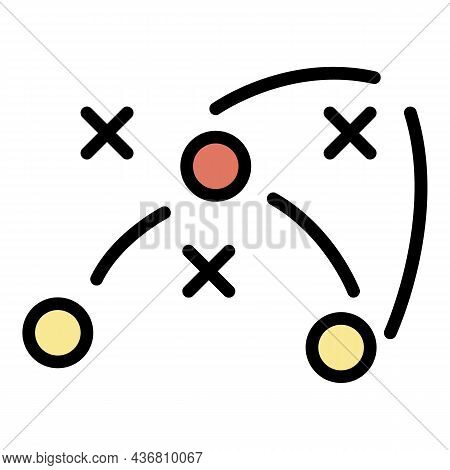 Team Soccer Tactic Icon. Outline Team Soccer Tactic Vector Icon Color Flat Isolated