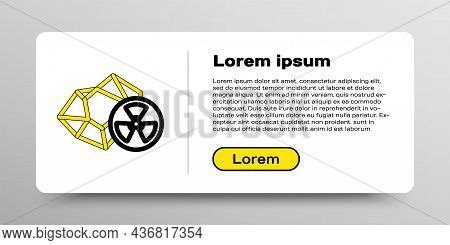Line Radioactive Icon Isolated On White Background. Radioactive Toxic Symbol. Radiation Hazard Sign.
